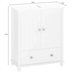 Unterschrank fürs Waschbecken aus Holz Kiefer - Akzinad