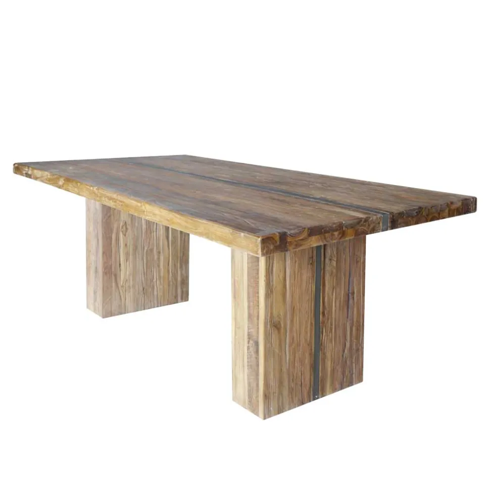 Uriger Esstisch aus Recyclingholz Teak - Etrova