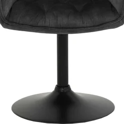 Velours Armlehnenstuhl in Grau - drehbar - Empria (2er Set)