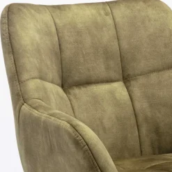 Velours Armlehnenstuhl in Oliv Grün - Sagavi (2er Set)