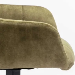 Velours Armlehnenstuhl in Oliv Grün - Sagavi (2er Set)