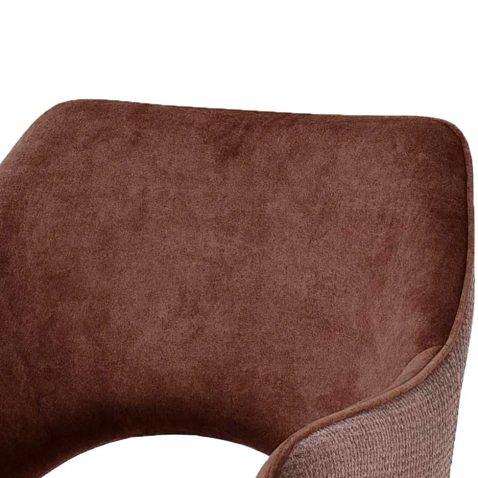 Velours Armlehnstühle in Rostfarben - Fiorello (2er Set)