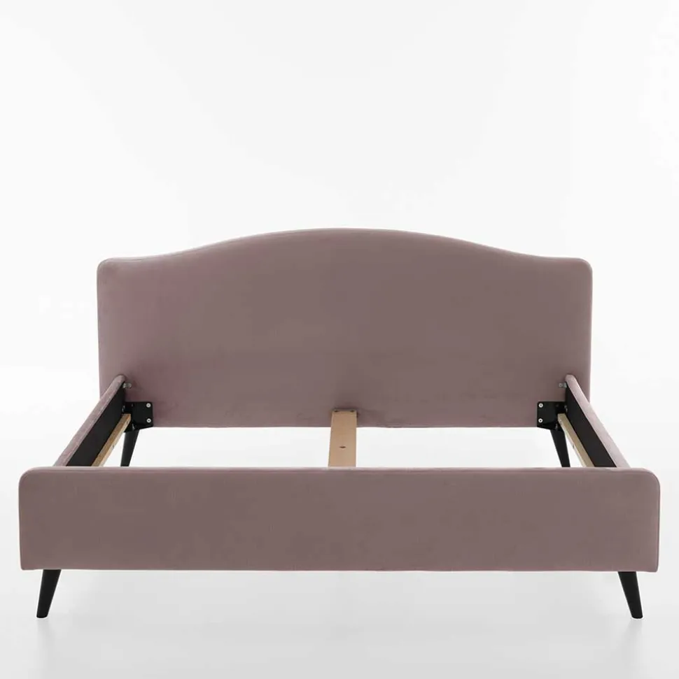 Velours Bettgestell in Altrosa - Unegra