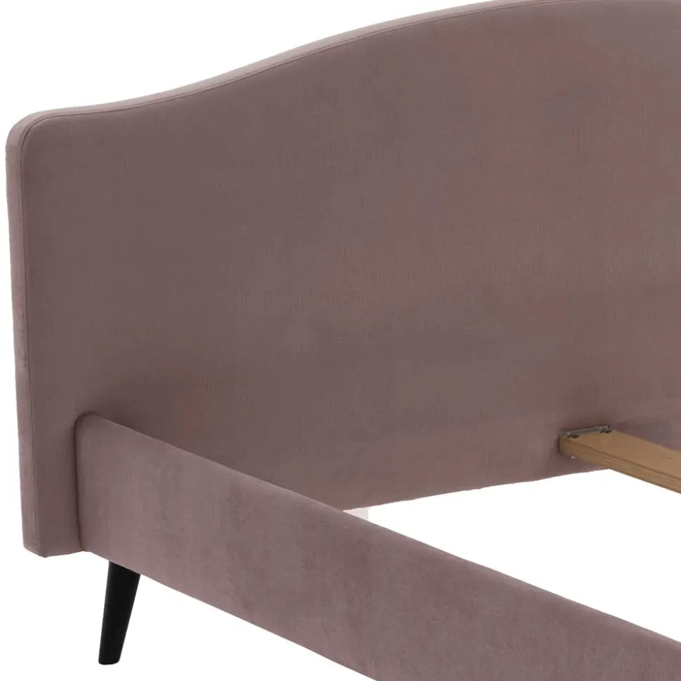 Velours Bettgestell in Altrosa - Unegra