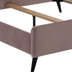 Velours Bettgestell in Altrosa - Unegra