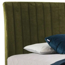 Velours Boxspringbett in Oliv Grün - Prudenca