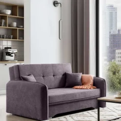 Velours Couch in Mauve mit Federkern - Speccia