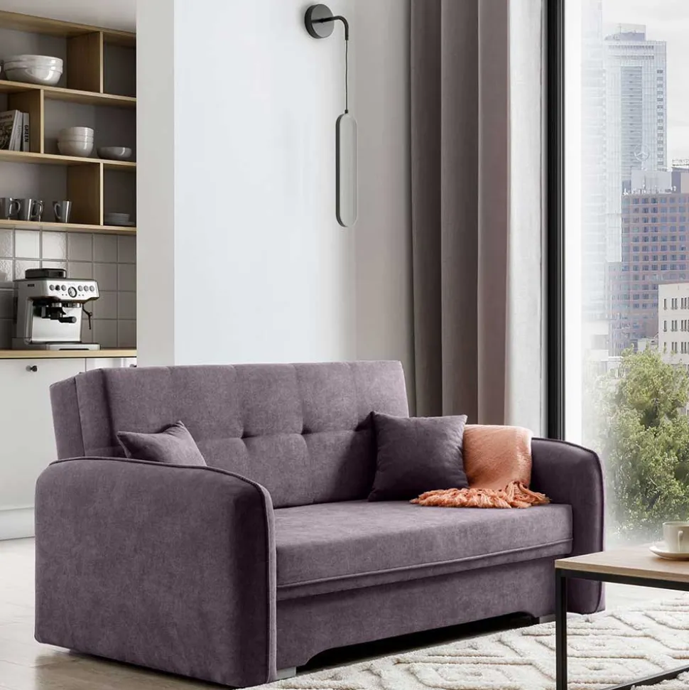 Velours Couch in Mauve mit Federkern - Speccia