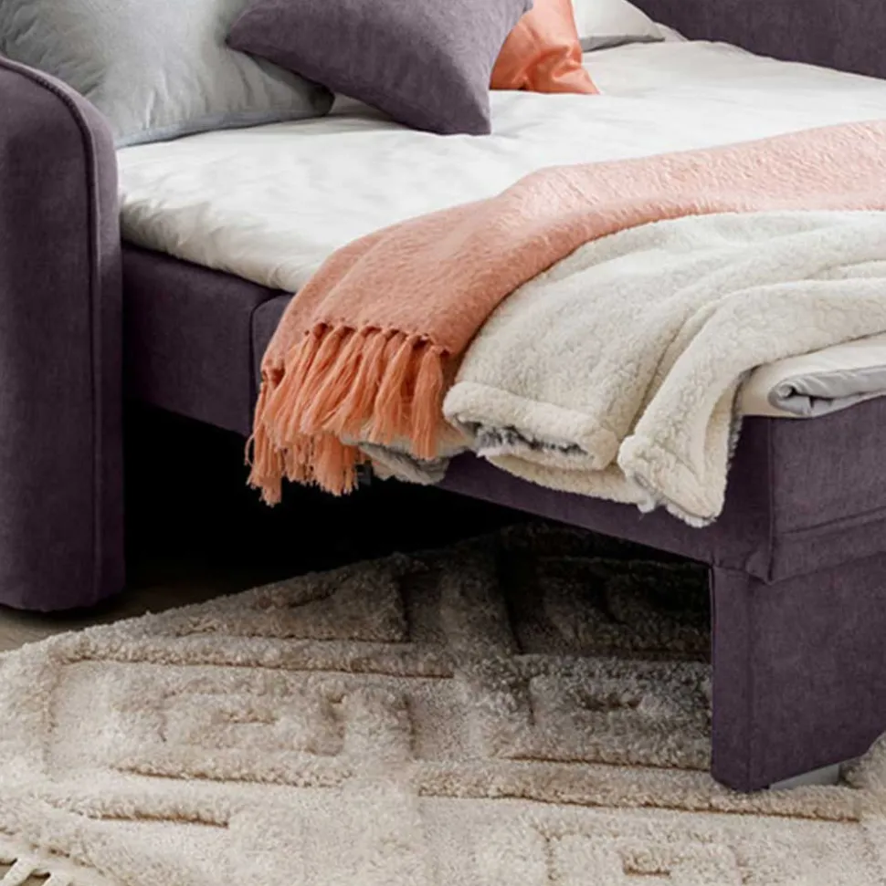 Velours Couch in Mauve mit Federkern - Speccia