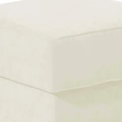 Velours Couchhocker in Cremefarben - Kanmura