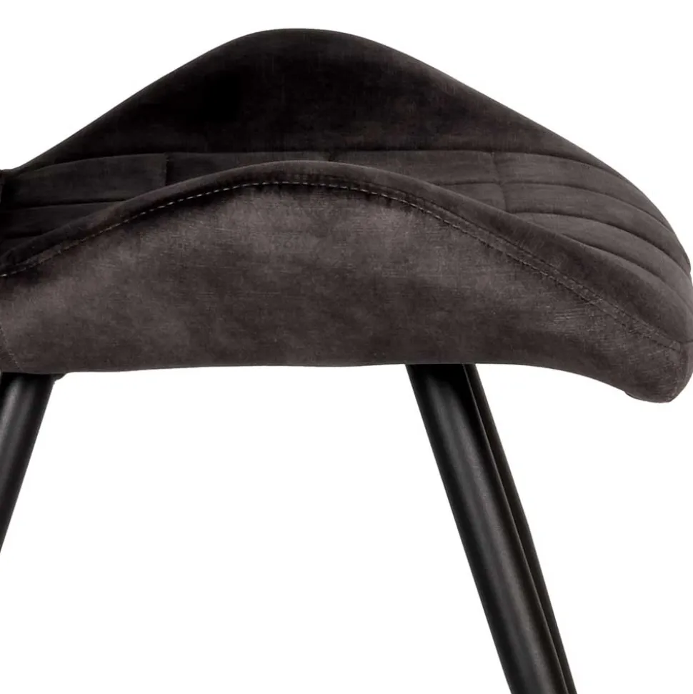 Velours Esstischstuhl in Anthrazit - Macereta (2er Set)