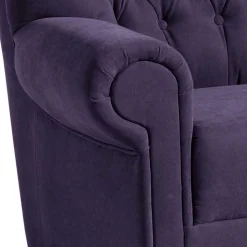 Velours Ohrenbackensessel in Violett - Salut