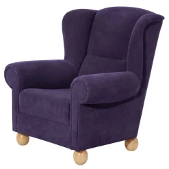 Velours Ohrensessel in Violett - Sotonio