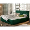 Velours Polsterbett in Dunkelgrün - Tendence