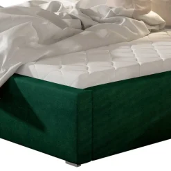 Velours Polsterbett in Dunkelgrün - Tendence