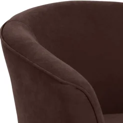 Velours Polstersessel halbrund in Braun - Cazar