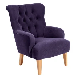 Velours Polstersessel in Violett - Beliava