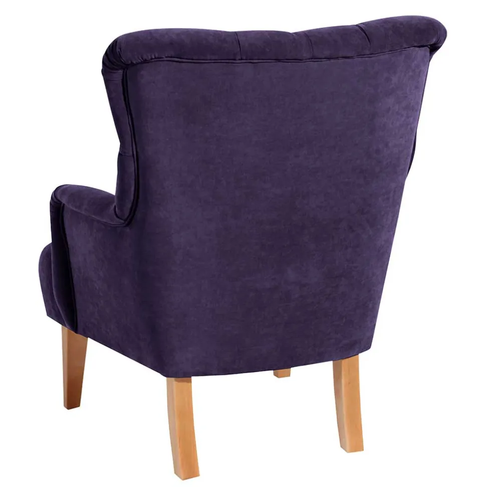 Velours Polstersessel in Violett - Beliava