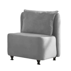 Velours Polstersessel in Silber Grau - Kolage