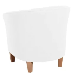 Velours Polsterssel in Creme und Buche - Potova