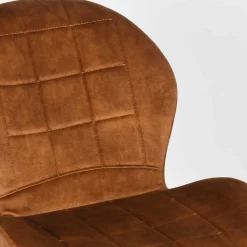 Velours Polsterstuhl in Ocker - Rafu (2er Set)