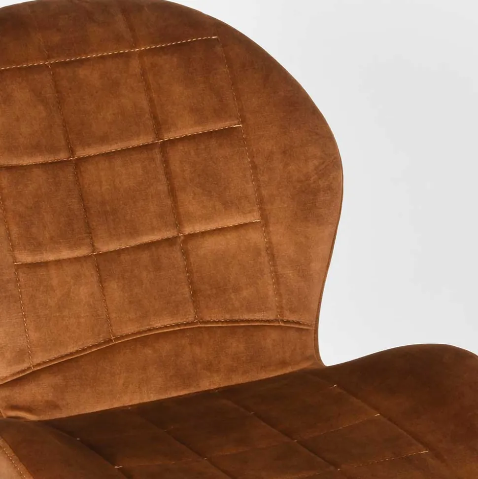 Velours Polsterstuhl in Ocker - Rafu (2er Set)