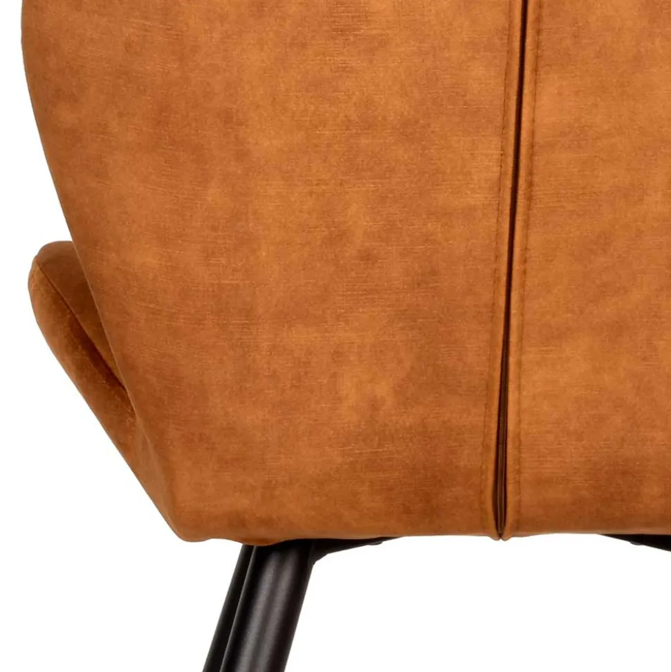 Velours Polsterstuhl in Ocker - Rafu (2er Set)