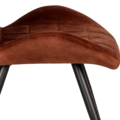 Velours Polsterstuhl in Rostfarben Braun - Hangar (2er Set)