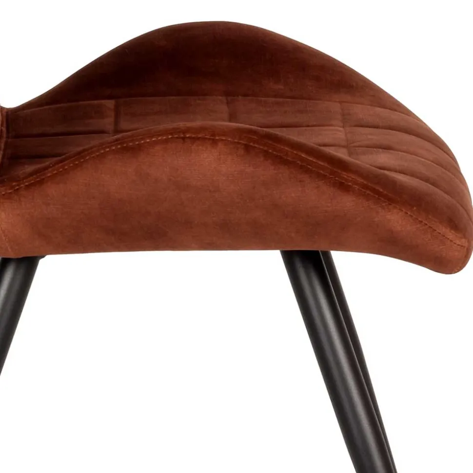 Velours Polsterstuhl in Rostfarben Braun - Hangar (2er Set)