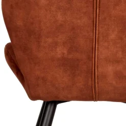 Velours Polsterstuhl in Rostfarben Braun - Hangar (2er Set)