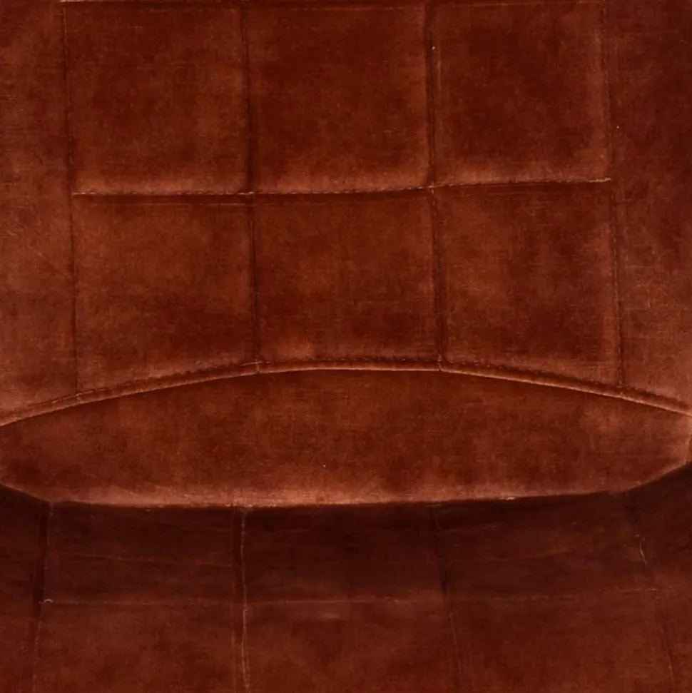 Velours Polsterstuhl in Rostfarben Braun - Hangar (2er Set)