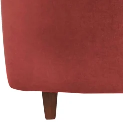 Velours Sessel in Terracotta und Nussbaum - Valbern