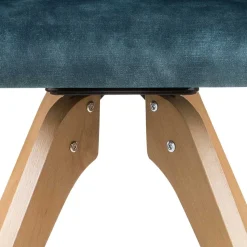 Velours Tischsessel in Blau Petrol - Vitalrov (2er Set)