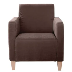 Velours Wohnzimmersessel in Braun - Dario