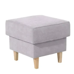 Velours-Ohrensessel in Silbergrau und Buche - Jiletta