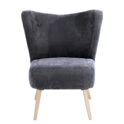 Velourssessel in Anthrazit - Prograva
