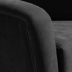 Velourssessel in Schwarz mit Buche Natur - Nocena