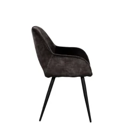 Velours-Stühle in Anthrazit - Hauke (2er Set)