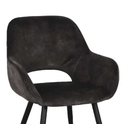 Velours-Stühle in Anthrazit - Hauke (2er Set)