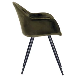 Velvet Armlehnenstuhl in Oliv Grün - Inny (2er Set)