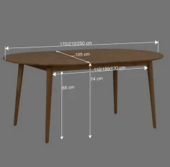 Verlängerbarer Holztisch mit ovaler Platte - Julisch