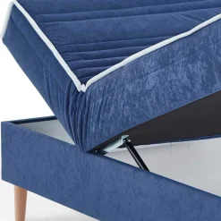 Verstellbare Daybed Polsterliege in Blau Samt - Blackbird