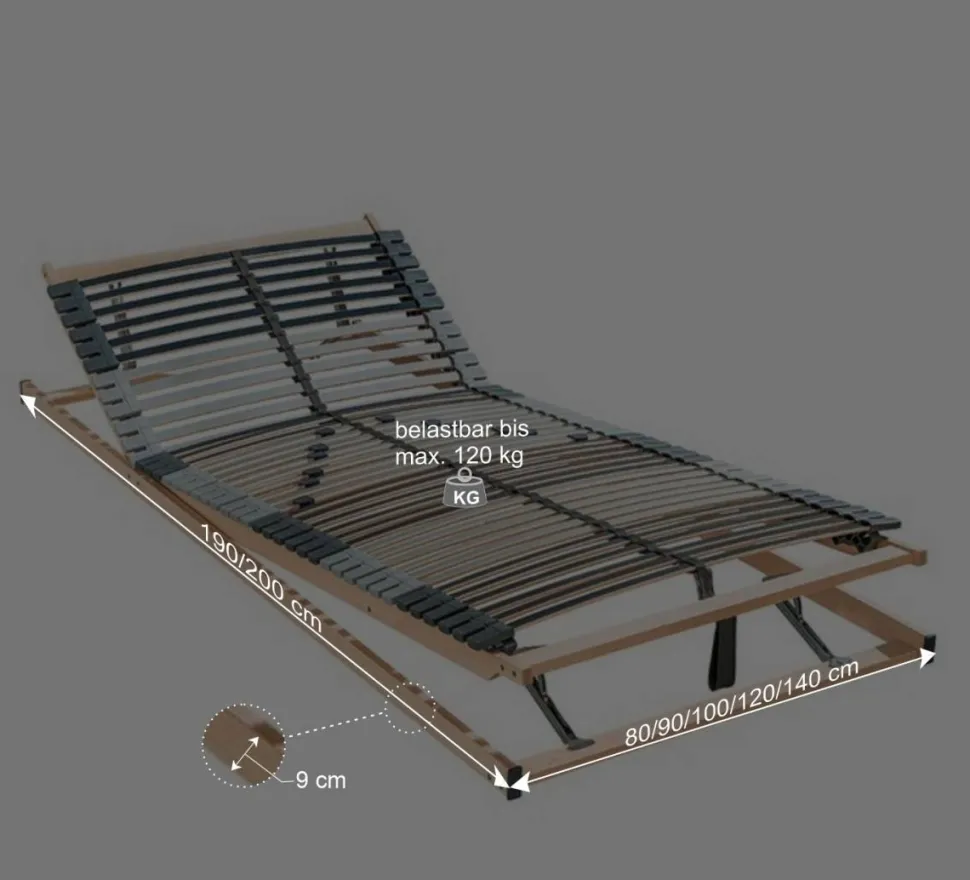 Verstellbarer Lattenrost bis 120 kg belastbar - Ocna