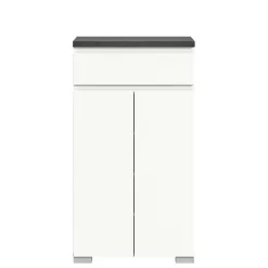 Vertiko für Schuhe in Weiß mit Dunkelgrau - Suad