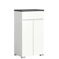 Vertiko für Schuhe in Weiß mit Dunkelgrau - Suad