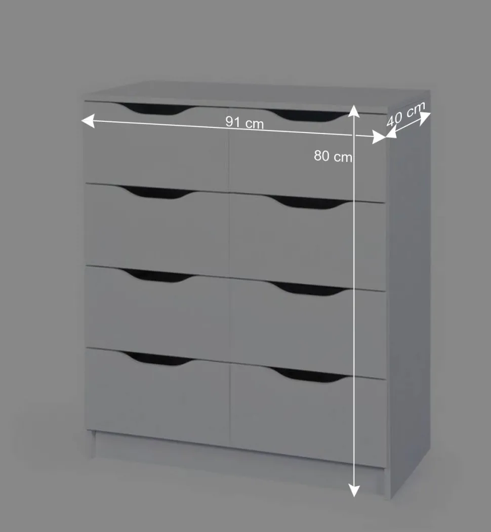 Vielzweck Kommode Danjala mit 8 Schubladen