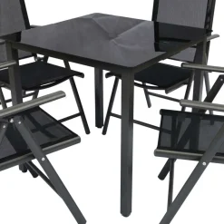 Vier Hochlehner & Gartentisch Set - Cadiz (fünfteilig)