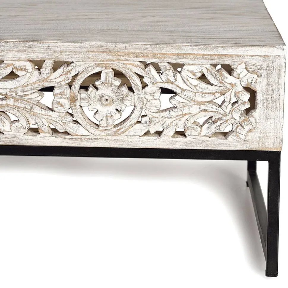 Vintage Couchtisch in Holz White Wash - Fudorus