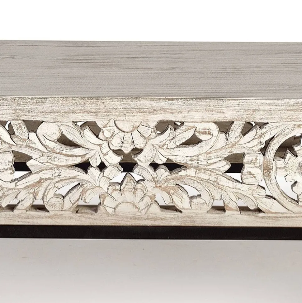 Vintage Couchtisch in Holz White Wash - Fudorus