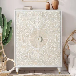 Vintage Design Highboard aus Mango Massivholz - Triboot